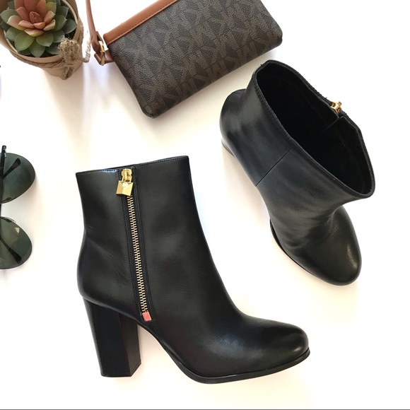 Michael Kors Shoes - MICHAEL KORS Black Gold Ankle Boots Vachetta BNWB